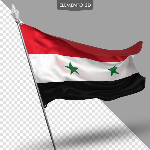 PSD a flag of syria flying with a silver wing