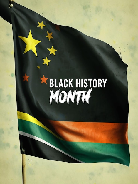 a flag that says black history month month at the top of it