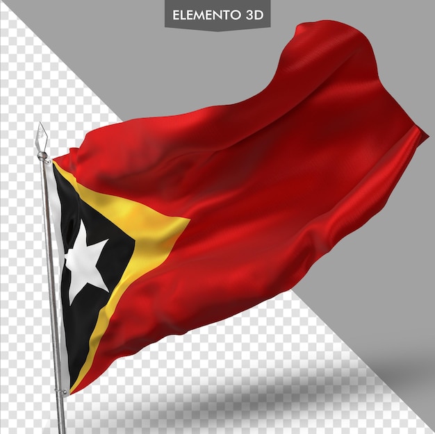 Flag of Timor premium 3d render