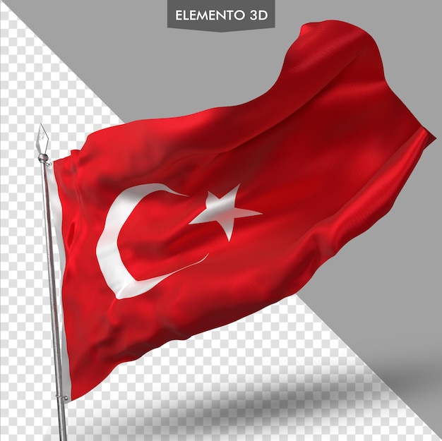 Flag of Turkey premium 3d render