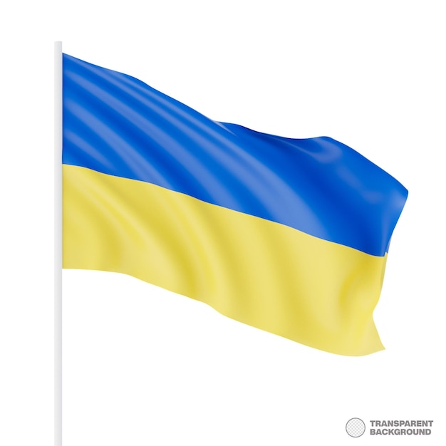 Flag of Ukraine Ukraine flag isolated on white background 3d illustration