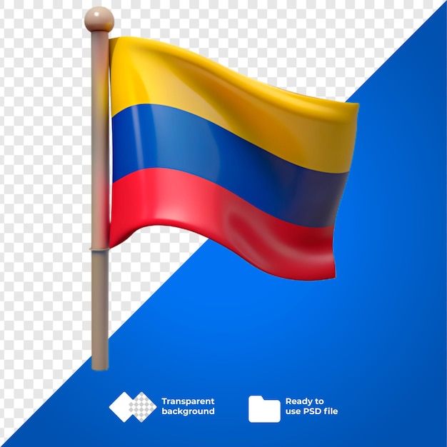 a flag with a blue background and a red and yellow flag