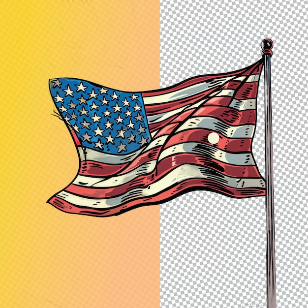 PSD a flag with a red and blue stars on it