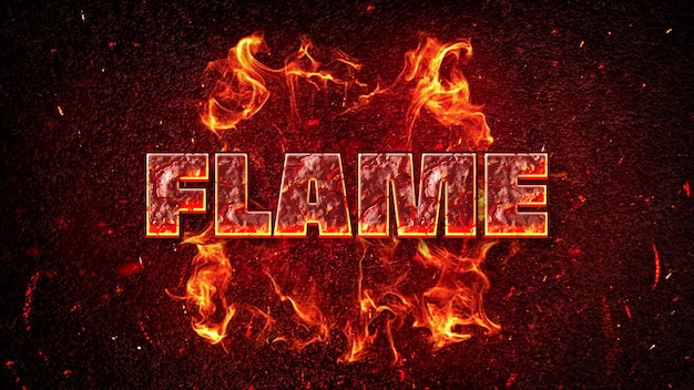 flame text effect