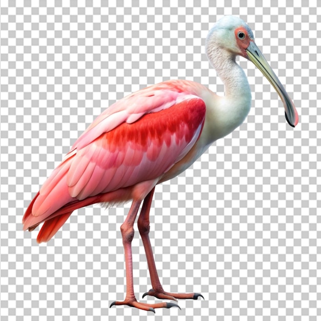 flamingo animal bird spoonbill on white background