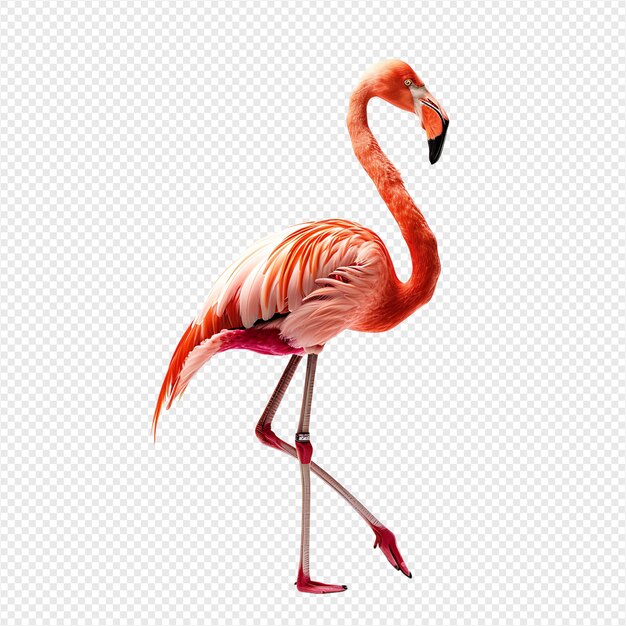 PSD flamingo on isolated transparent background