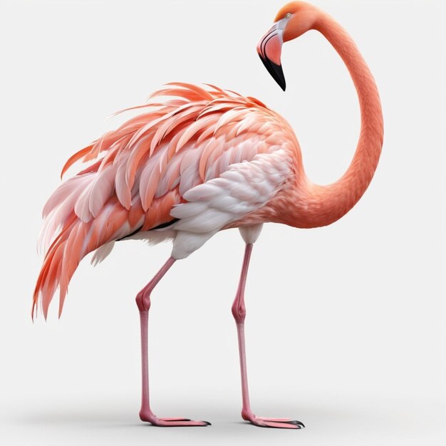 PSD a flamingo with a pink beak is shown on a white background