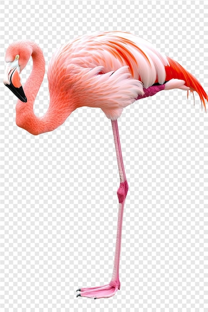 PSD a flamingo with a pink flamingo on its head