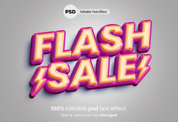 Flash Sale 3d editable PSD text effect