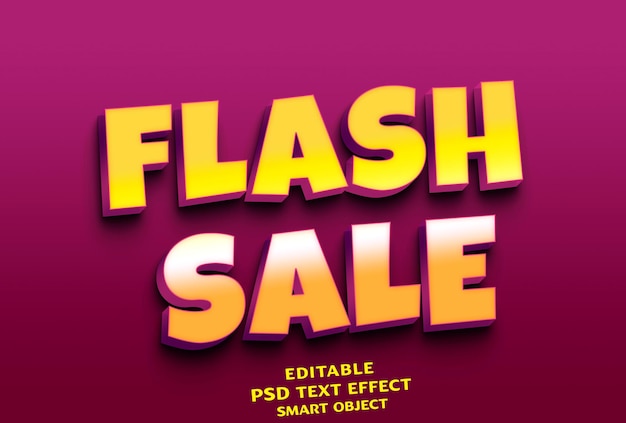 flash sale 3d text effect design