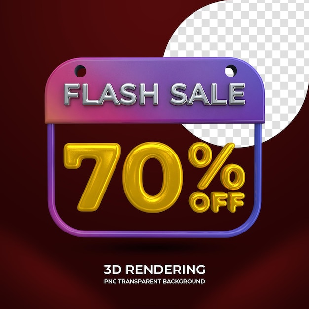 Flash Sale 70 percent off 3d rendering isolated transparent background