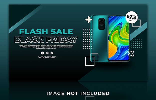 PSD flash sale smartphone web banner template