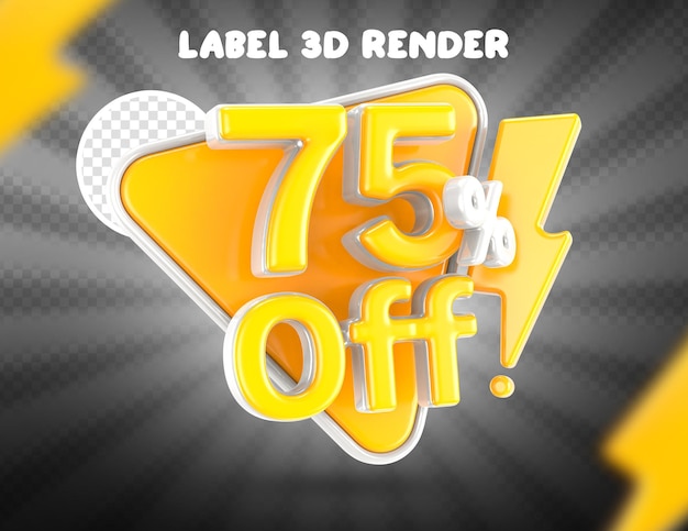 PSD flash sale upto 75 percent off 3d render