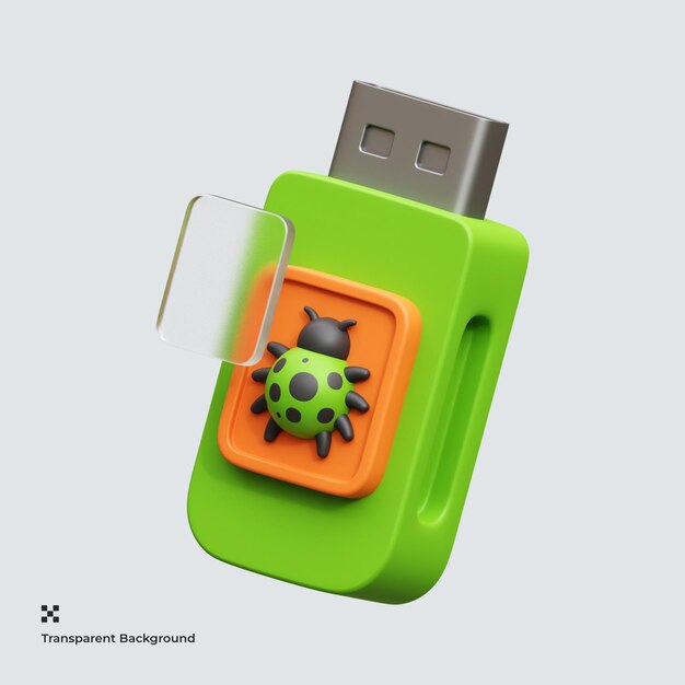 flashdisk virus 3d icon