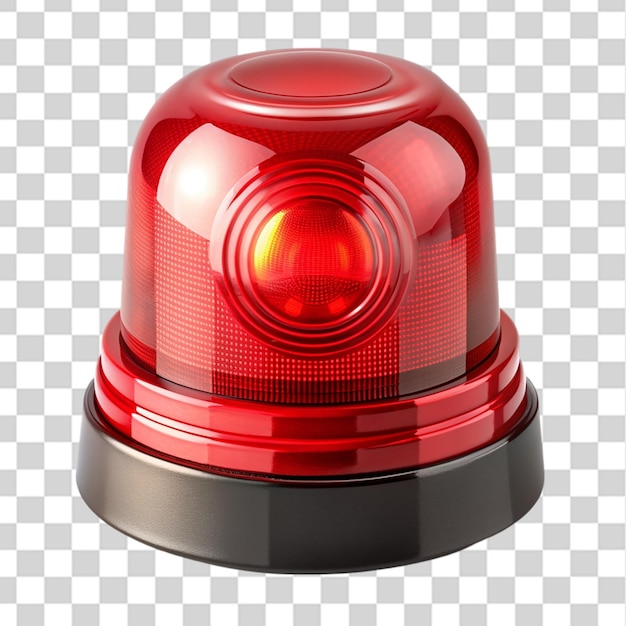 flashing red siren isolated on transparent background