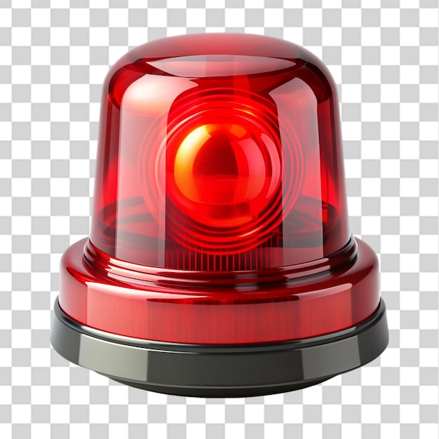 flashing red siren isolated on transparent background