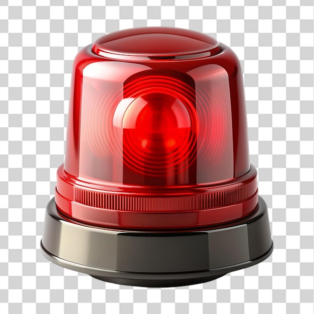 flashing red siren isolated on transparent background