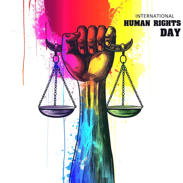 PSD flat background for human rights day solitary