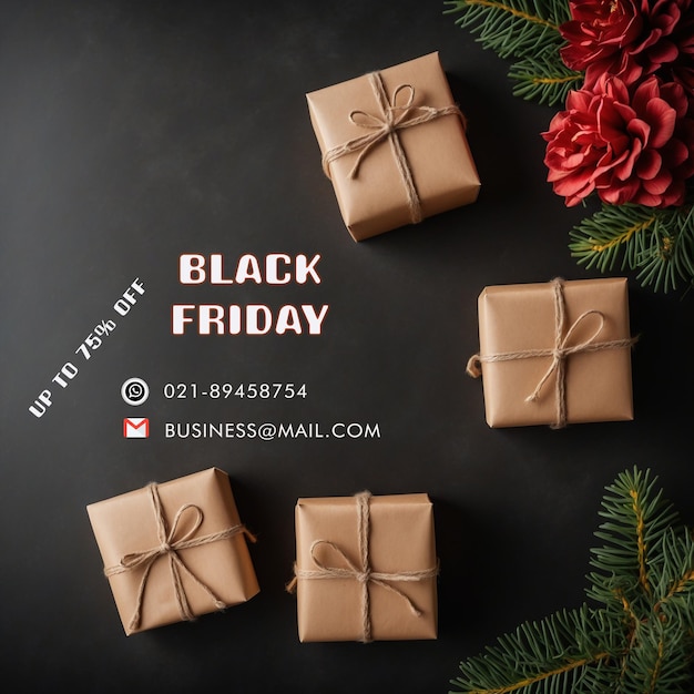 PSD flat black friday landing page template