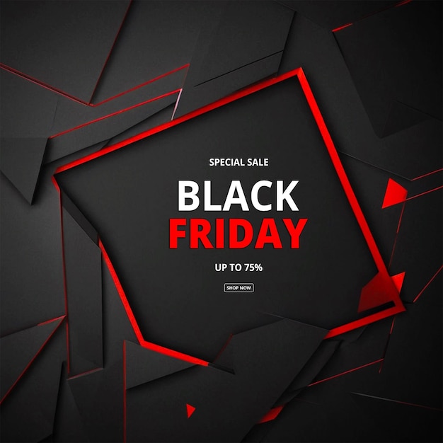 Flat black friday sale background template