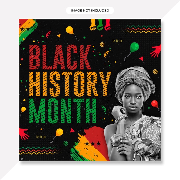 Flat black history month horizontal banner.Black history month background or african american