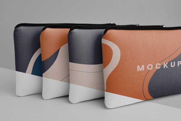 Flat canvas pouch mockup design