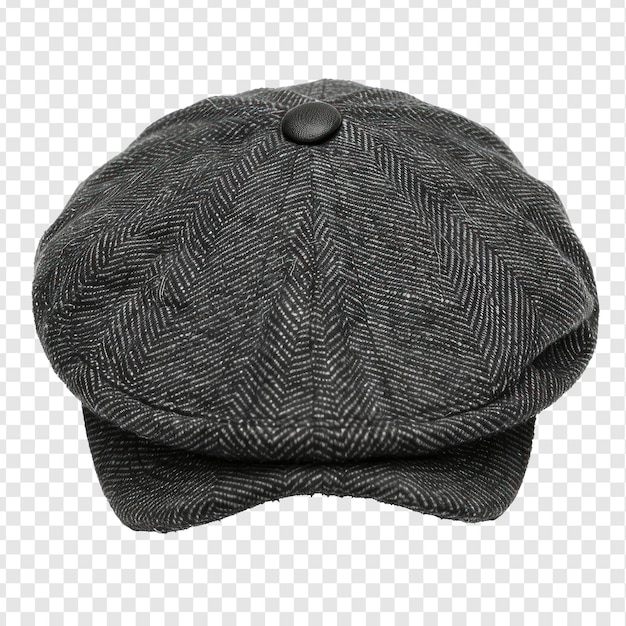 PSD flat cap front view full length isolate on transparency background