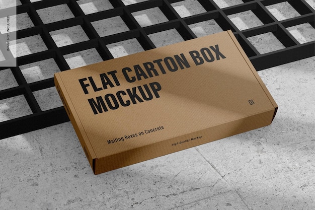 Flat Carton Box Mockup, Left View