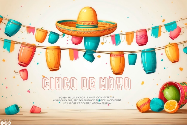 Flat Cinco De Mayo poster template