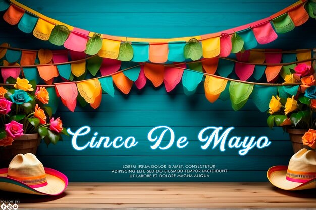 Flat Cinco De Mayo poster template