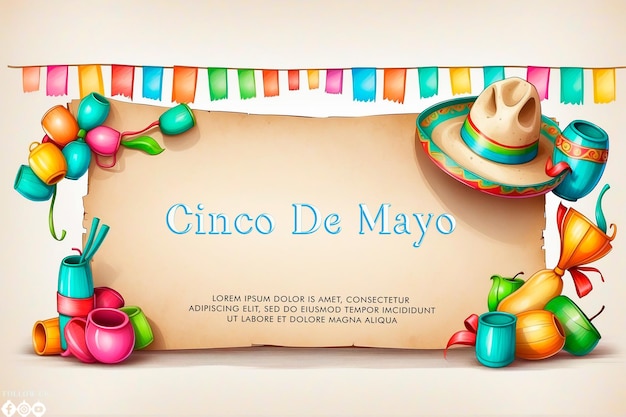 Flat Cinco De Mayo poster template