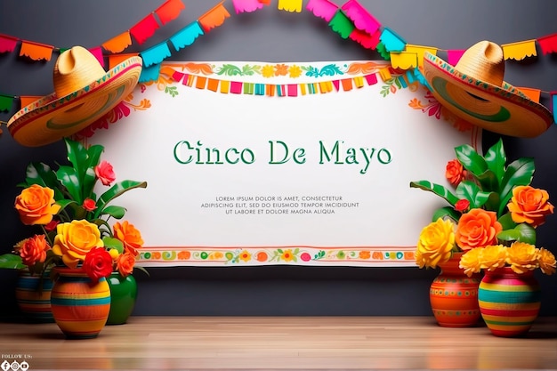 Flat Cinco De Mayo poster template