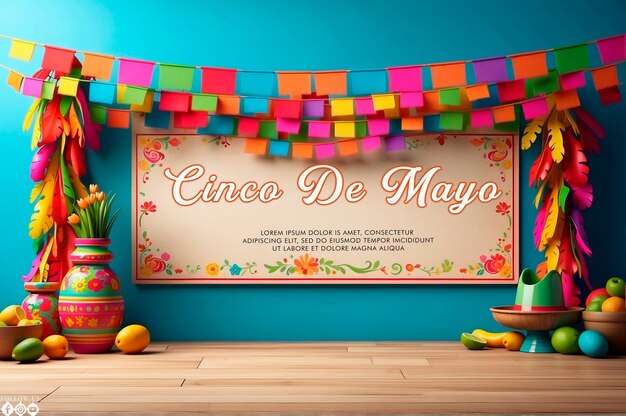 Flat Cinco De Mayo poster template