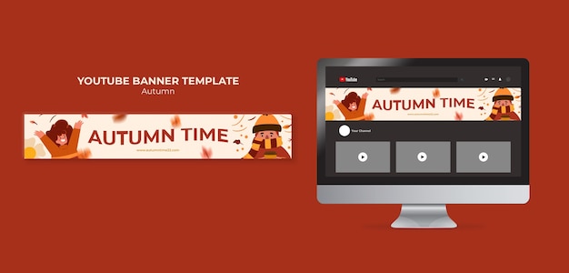 Flat design autumn season template