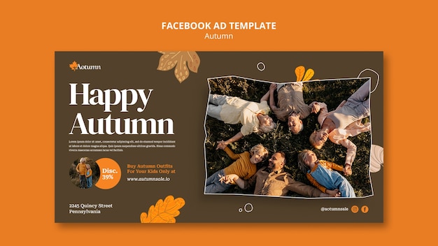 Flat design autumn template