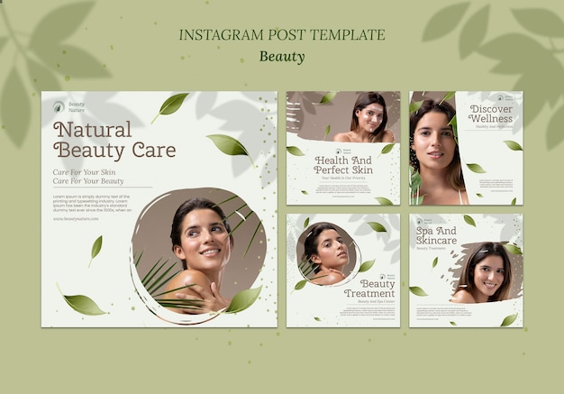 PSD flat design beauty template