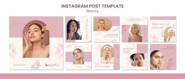 PSD flat design beauty template