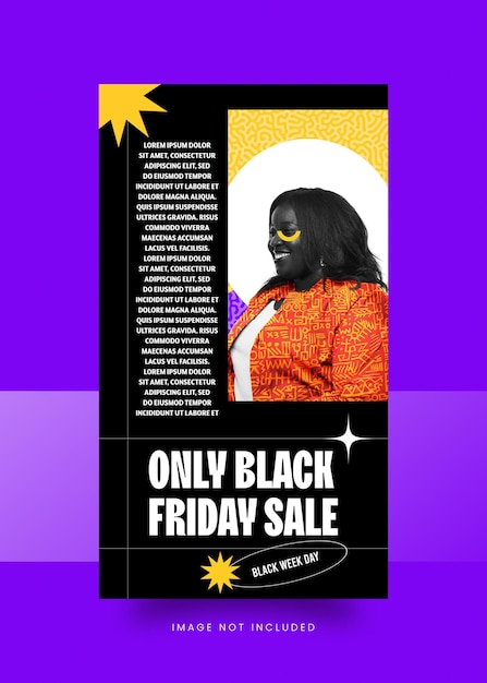 Flat design black friday Fashion flyer template