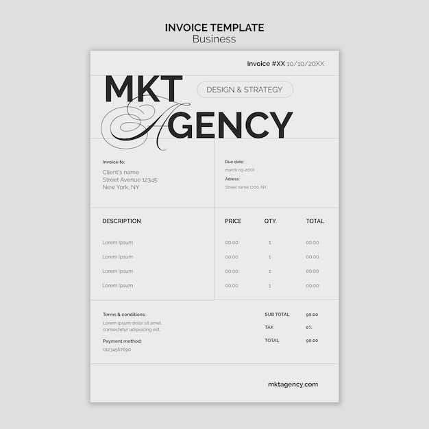 Flat design business strategy invoice