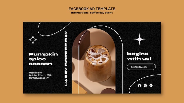 PSD flat design coffee shop template