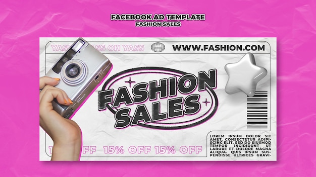 Flat design  fashion sales facebook template