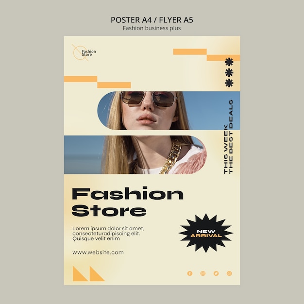 PSD flat design fashion template