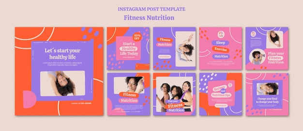 Flat design fitness template