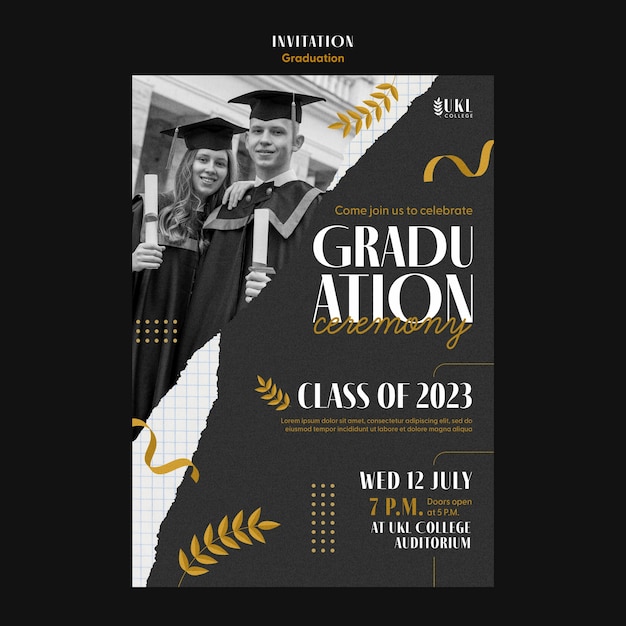 Flat design graduation template design