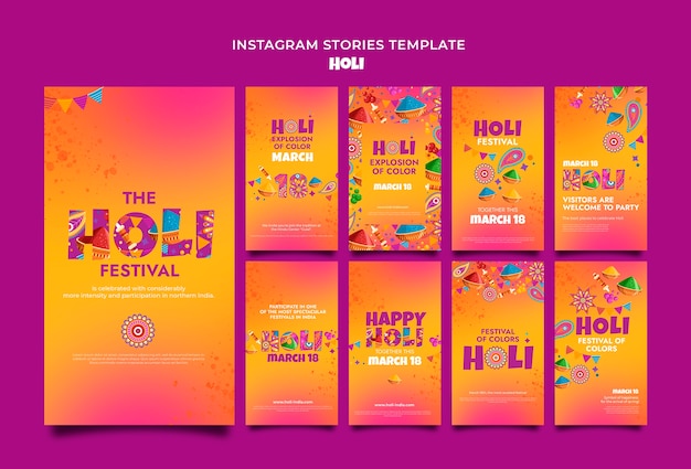 Flat design holi festival design template