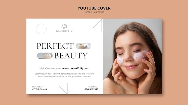 Flat design korean cosmetics template