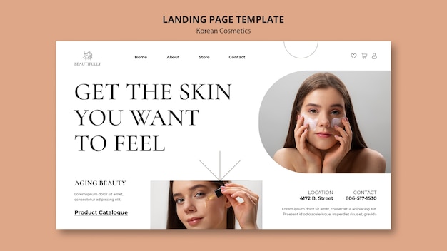 Flat design korean cosmetics template