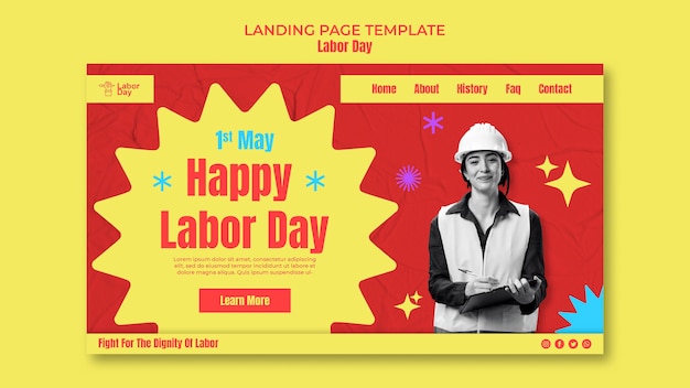 Flat design labor day template