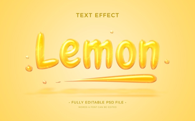 Flat design lemon soft drink effect template