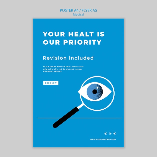 Flat design medical template